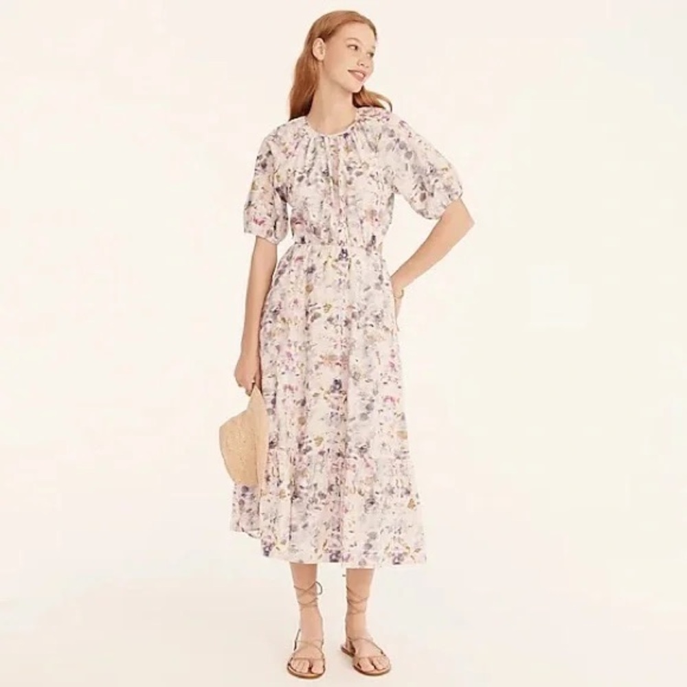 Flora Obscura X J.Crew side-cutout dress in kaleidoscope floral